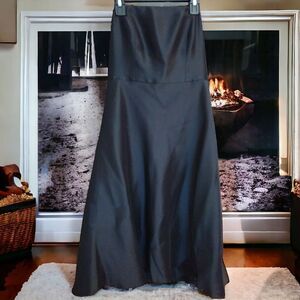 Ann Taylor Petite Chloe Strapless Silk Dress, Size 0 Petite, Black